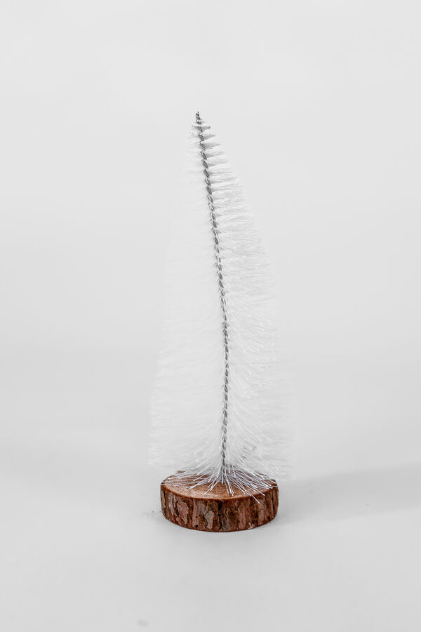 Deco Navidad Pino Nieve con Base de Madera BLANCO image number null