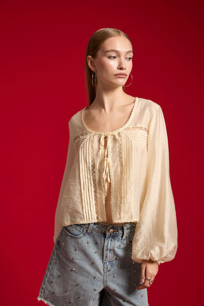 BLUSA ILARI 70607 CRUDO / NATURAL image number null