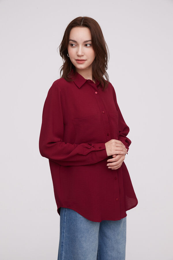 CAMISA MECHI BORDEAUX OSCURO image number null