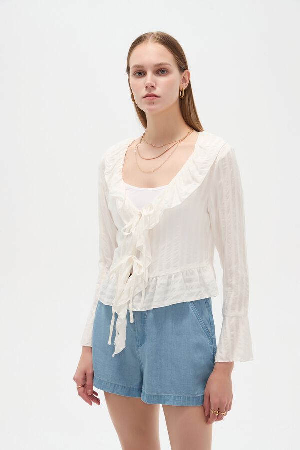 BLUSA VIREX MARFIL  / OFF WHITE image number null