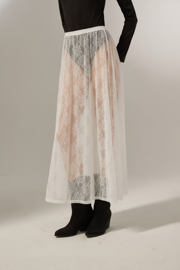 FALDA BURET MARFIL  / OFF WHITE image number null