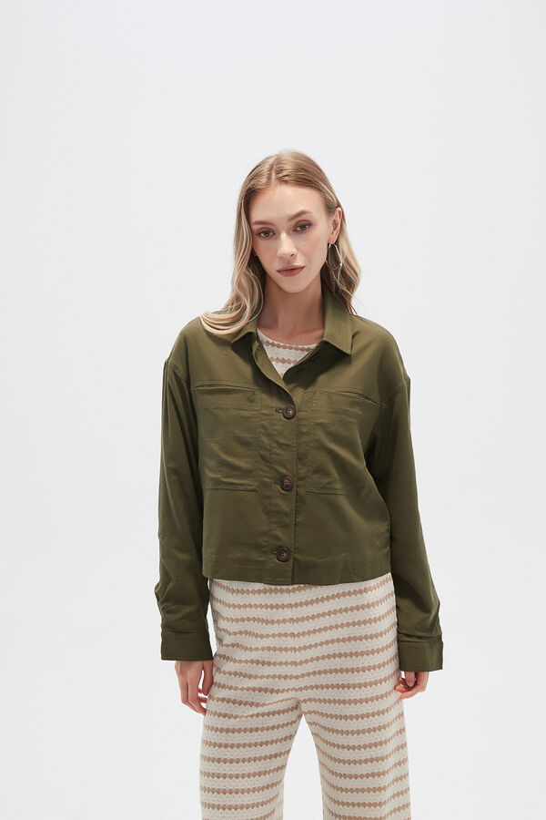 CHAQUETA MINARA VERDE OLIVA OSCURO image number null