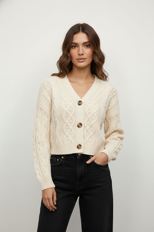 CARDIGAN BUTTOLI MARFIL  / OFF WHITE image number null
