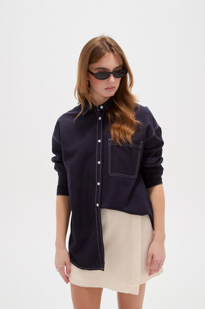 CAMISA MORAL 70809 AZUL NOCHE image number null