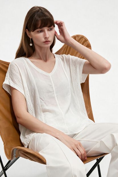 BLUSA YUIO 70809 MARFIL  / OFF WHITE image number null