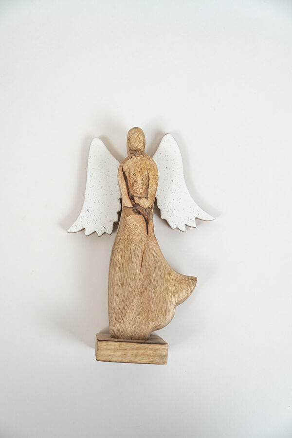 Deco Navidad Ángel de Madera con Base COLOR UNICO image number null