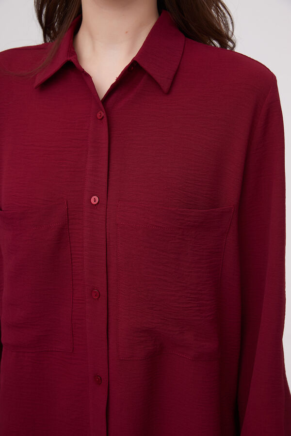 CAMISA MECHI BORDEAUX OSCURO image number null