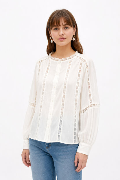 CAMISA SUSIS MARFIL  / OFF WHITE image number null