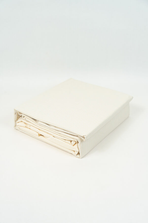 S&aacute;banas 2 plazas 144 Hilos Stripes CREMA image number null