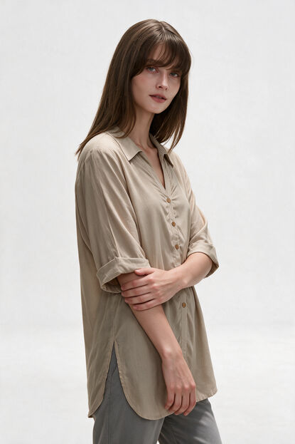 CAMISA LIVANA 70809 VERDE GRISACEO image number null