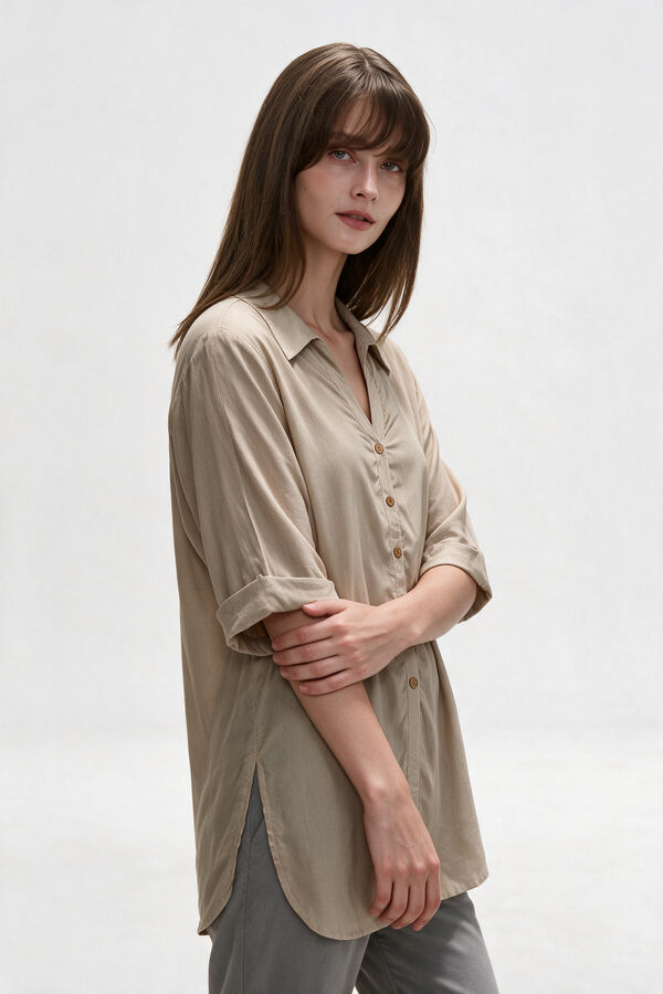 CAMISA LIVANA 70809 VERDE GRISACEO image number null