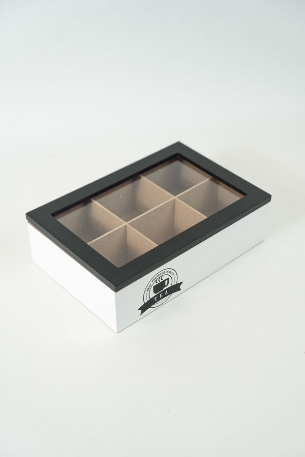 Caja para T&eacute; Aryel, 6 separaciones. NEGRO image number null