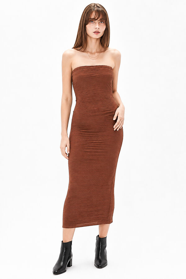VESTIDO RUNPIA MARRON MEDIO image number null