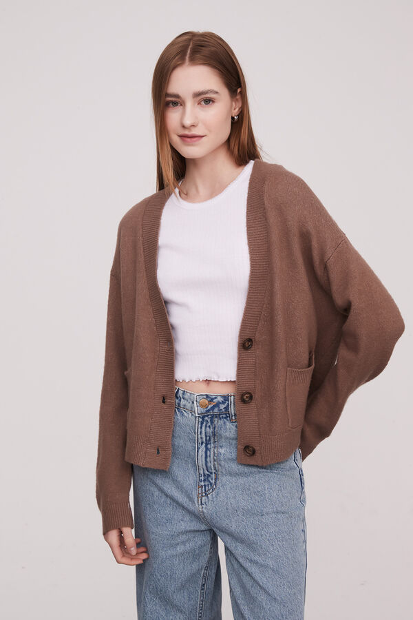 CARDIGAN SPATZ TAUPE / MINK / VISON image number null