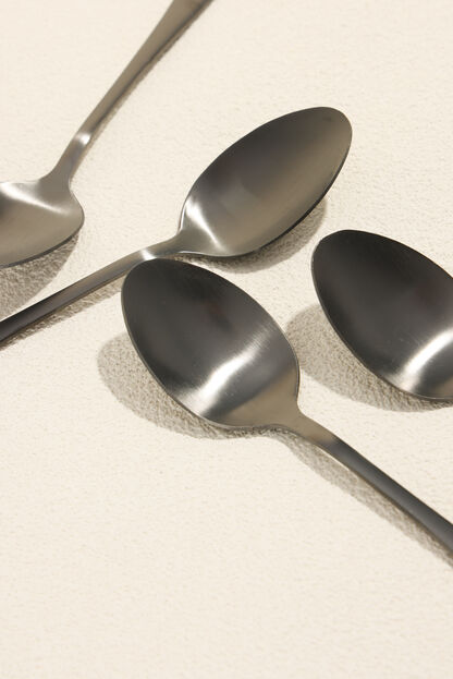 Cuchara de T&eacute; Olivo Set 4 un. negro COLOR UNICO image number null