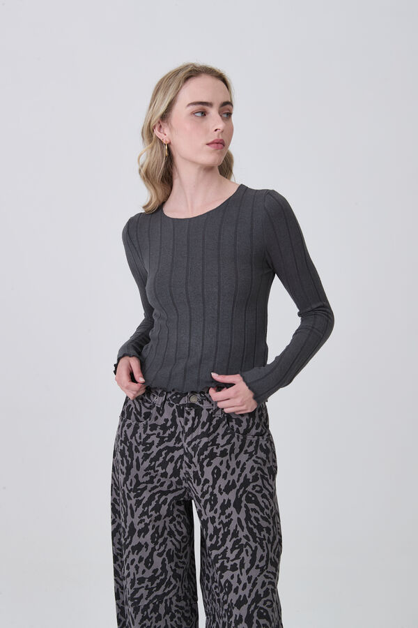 REMERA BALI GRIS MELANGE OSCURO image number null
