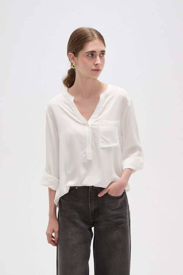 BLUSA AU MARFIL  / OFF WHITE image number null