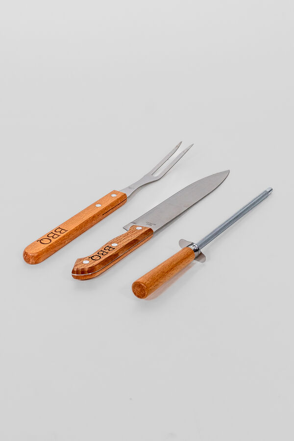Accesorios para Parrilla Set de 3 piezas. Pinchos y cuchilla con estuche COLOR UNICO image number null