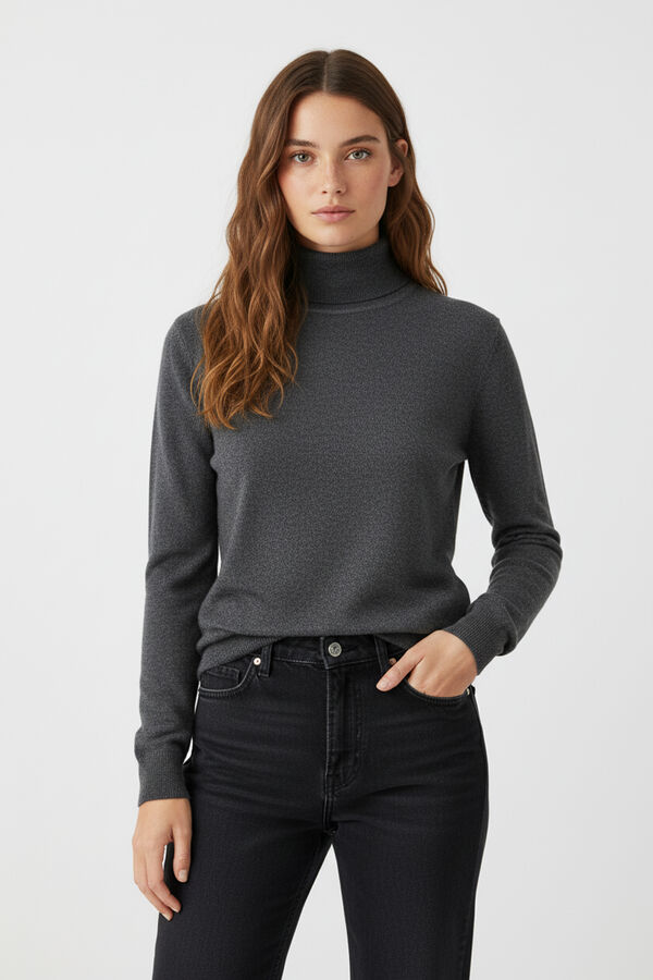 POLERA SHAWLY GRIS MELANGE OSCURO image number null
