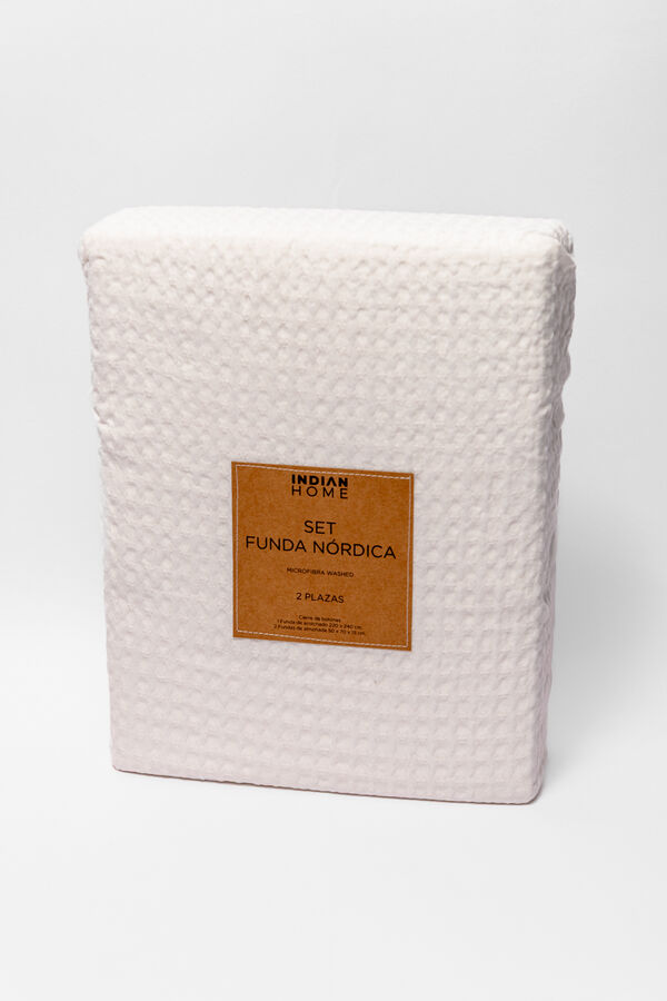 Funda  N&oacute;rdica 2 Plazas Microfibra WASHED BLANCO image number null
