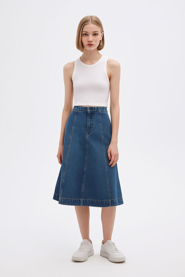FALDA AUNIN AZUL MEDIO image number null