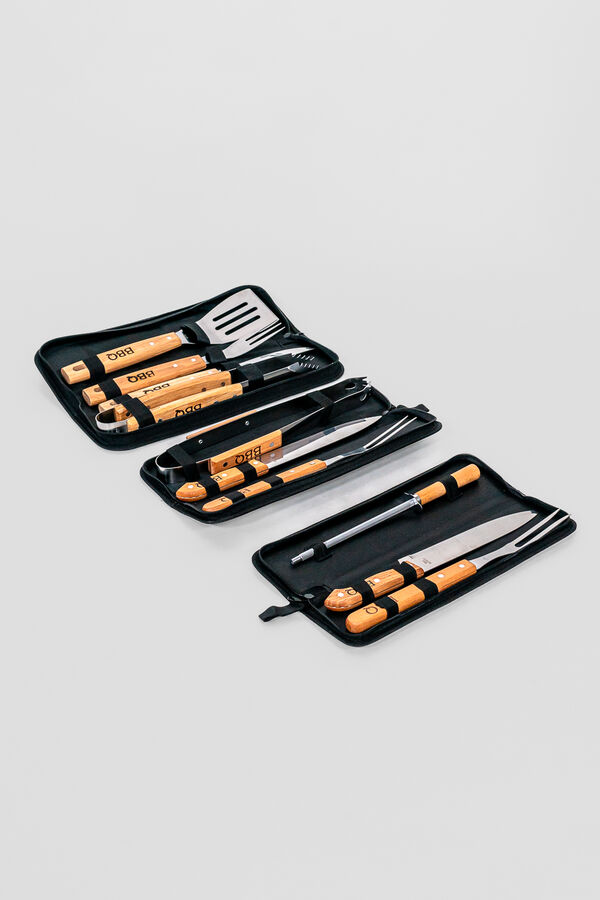 Accesorios para Parrilla Set de 3 piezas. Pincho, pinza y cuchilla con estuche 4 COLOR UNICO image number null