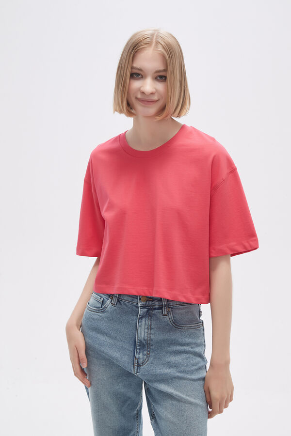 REMERA SOLIS ROJO CORAL image number null
