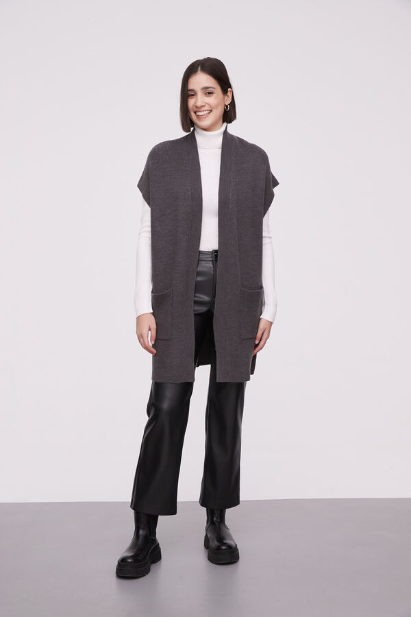 SACO ALBAIDA GRIS MELANGE OSCURO image number null