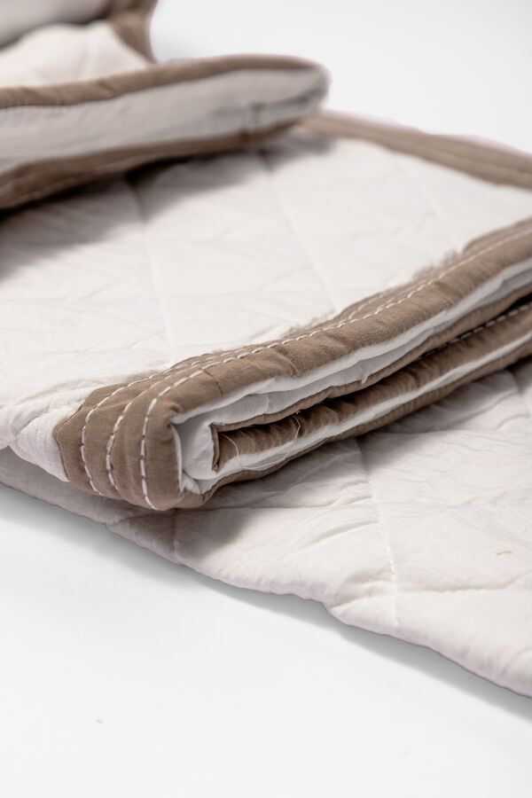 Cubrecama  1 Plaza Microfibra WASHED BLANCO image number null