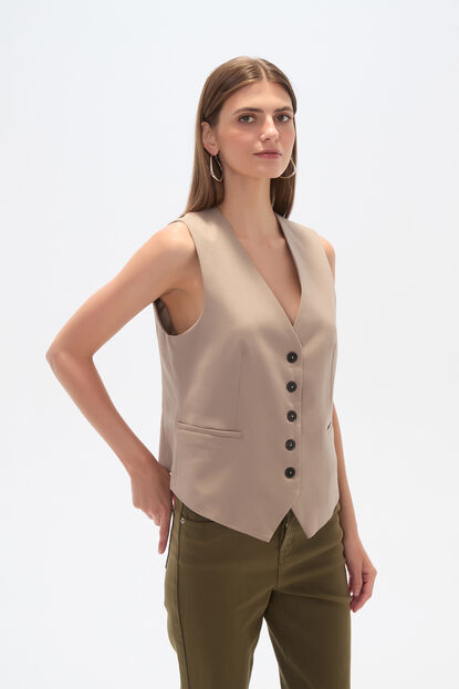 CHALECO ELIRA TAUPE CLARO image number null