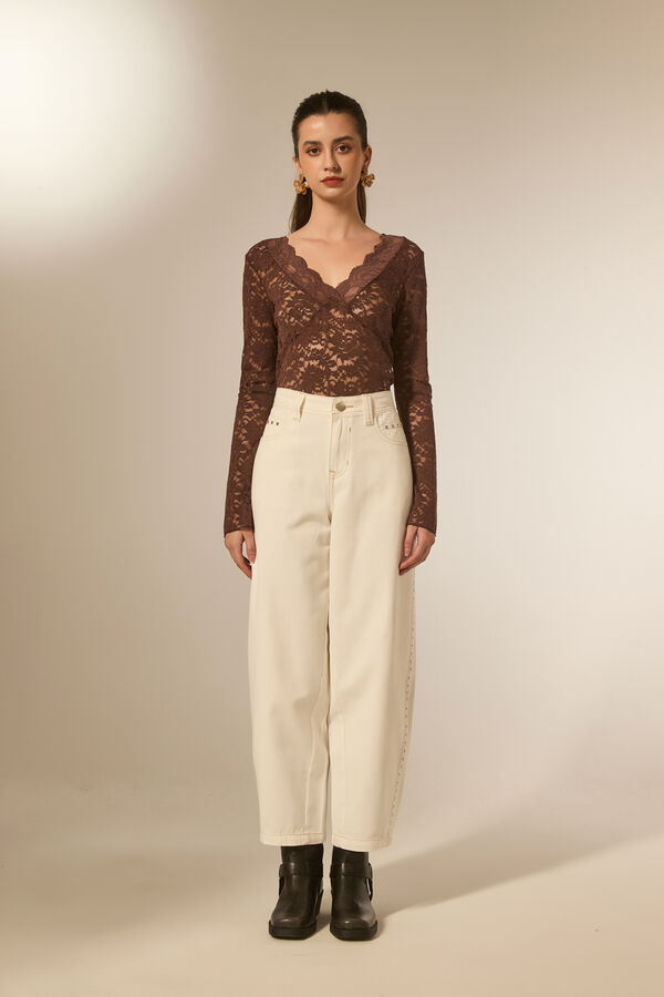 PANTALON JUREA MARFIL  / OFF WHITE image number null