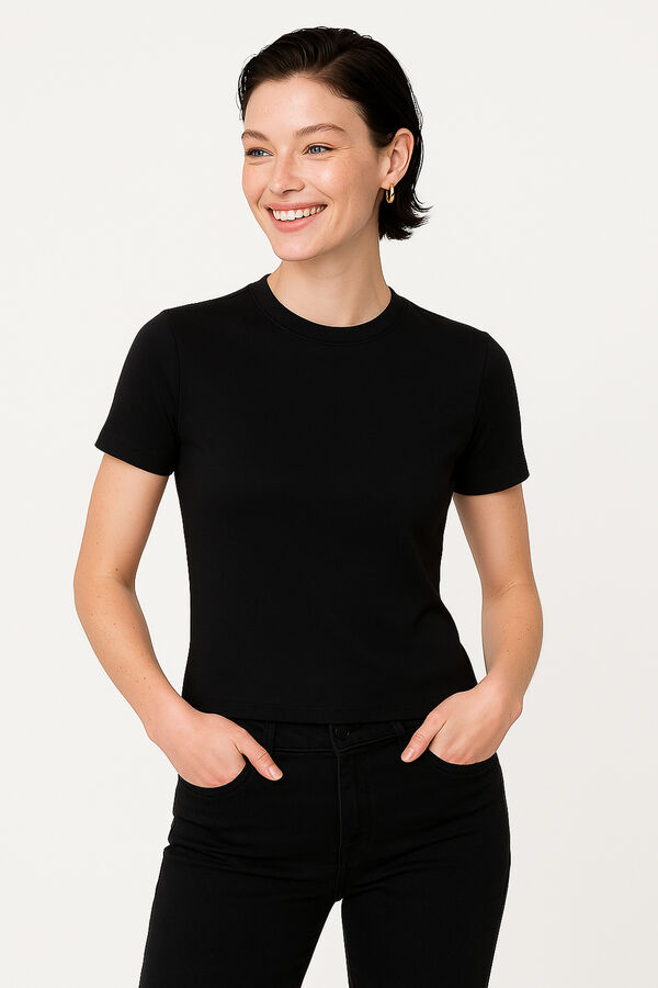 REMERA FLORED NEGRO image number null