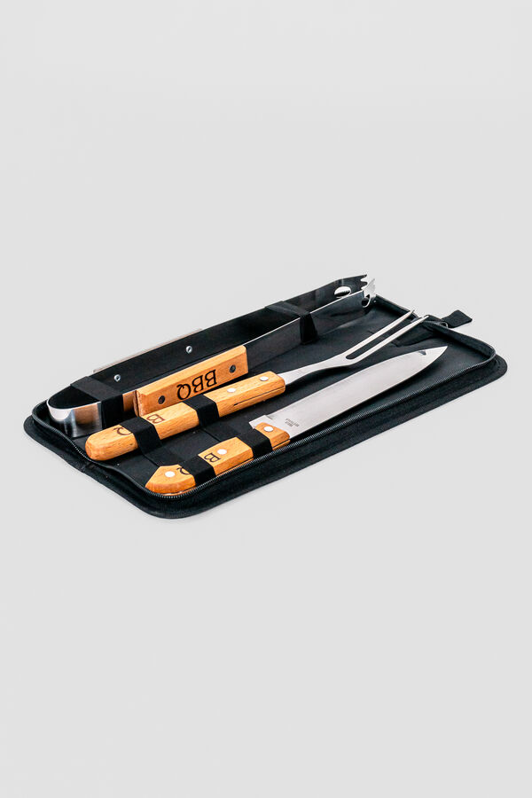 Accesorios para Parrilla Set de 3 piezas. Pincho, pinza y cuchilla con estuche 4 COLOR UNICO image number null