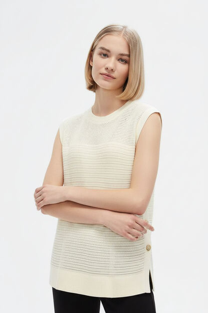 CHALECO GIUSENO 70809 MARFIL  / OFF WHITE image number null