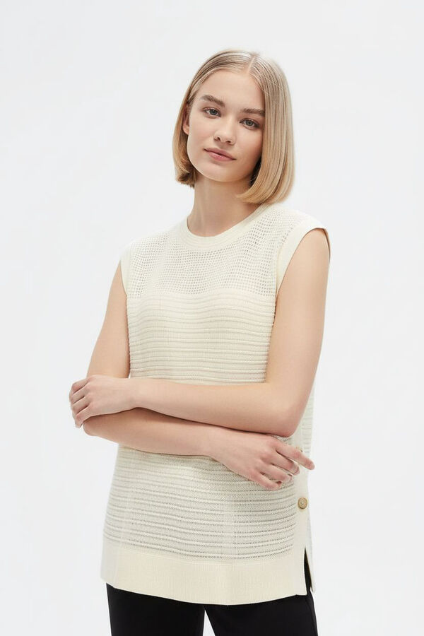 CHALECO GIUSENO 70809 MARFIL  / OFF WHITE image number null