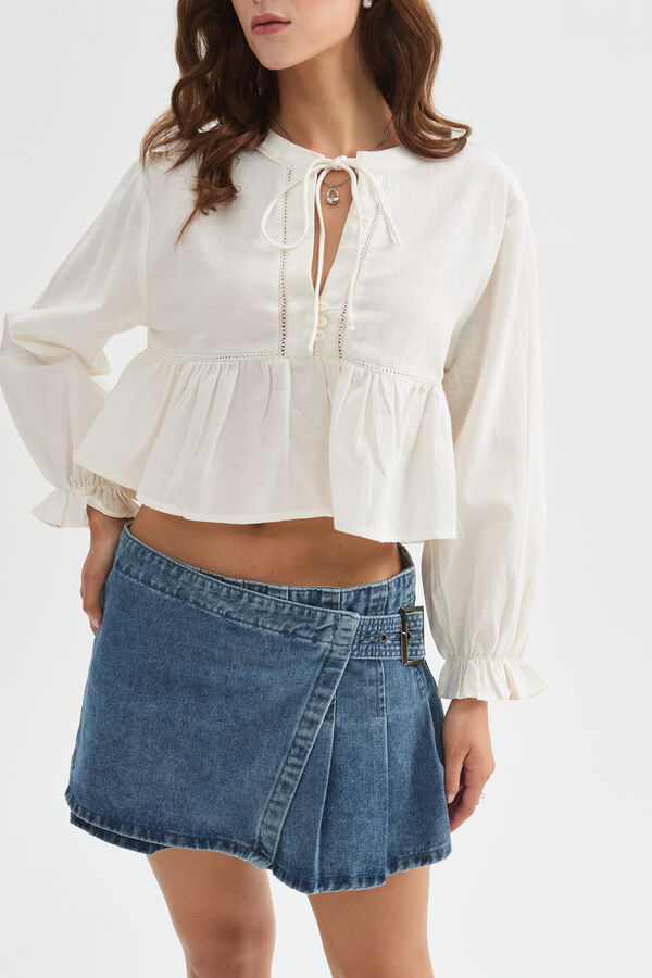 BLUSA TESEO 70607 MARFIL  / OFF WHITE image number null
