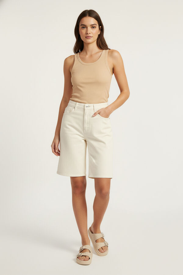 SHORT SEREIA MARFIL  / OFF WHITE image number null