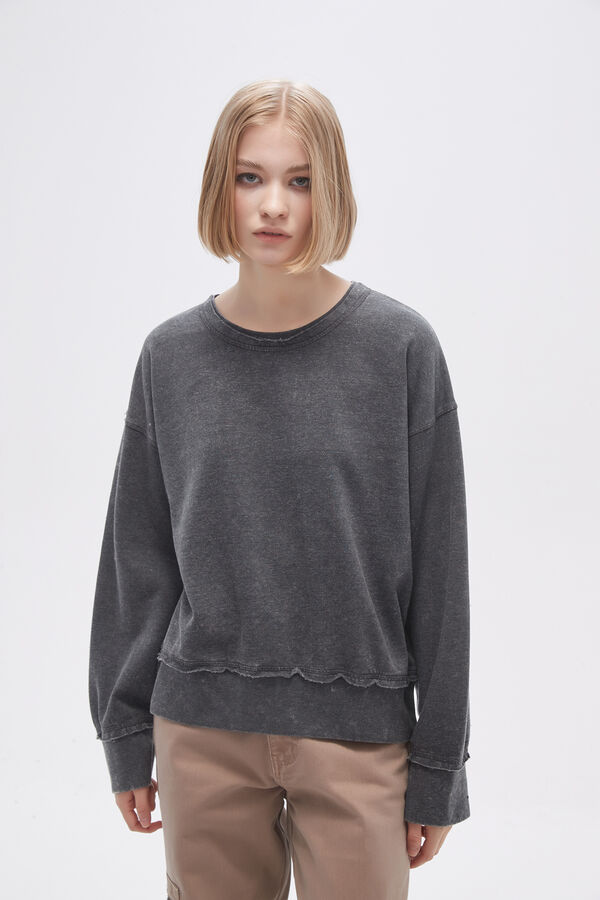 SUDADERA RAMITO GRIS OSCURO image number null