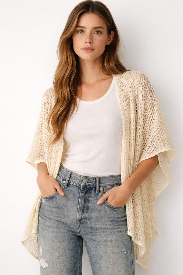 Poncho Violeta BEIGE image number null