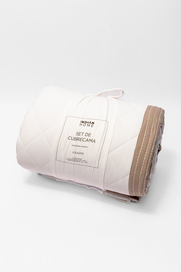 Cubrecama 2 Plazas Microfibra WASHED BLANCO image number null