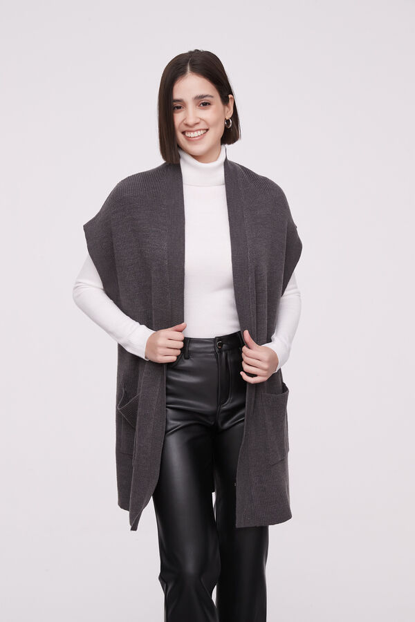 SACO ALBAIDA GRIS MELANGE OSCURO image number null