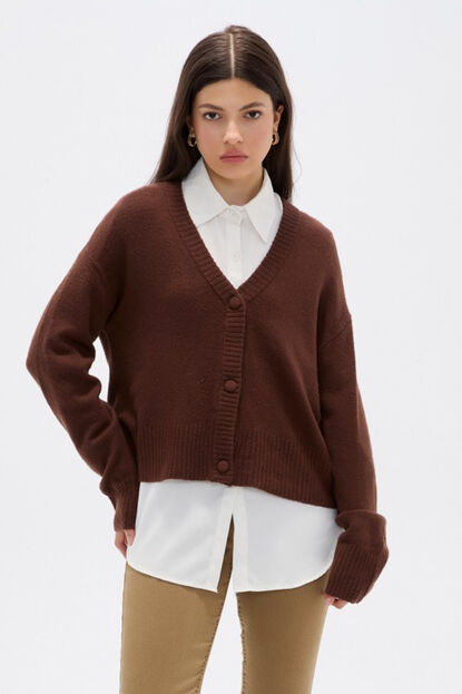 CARDIGAN AELVOS CHOCOLATE image number null