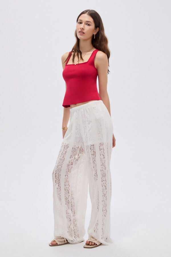 PANTALON COQUETA 70607 MARFIL  / OFF WHITE image number null