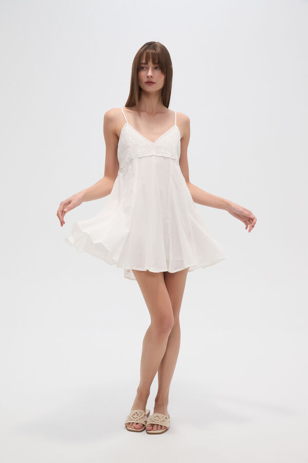 VESTIDO VIBOR MARFIL  / OFF WHITE image number null