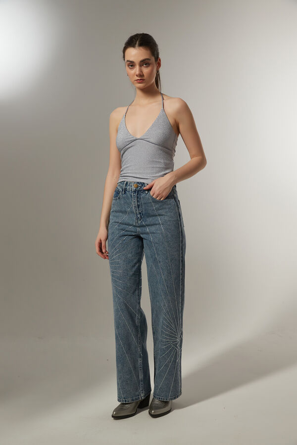 PANTALON KWAL AZUL GRISACEO image number null