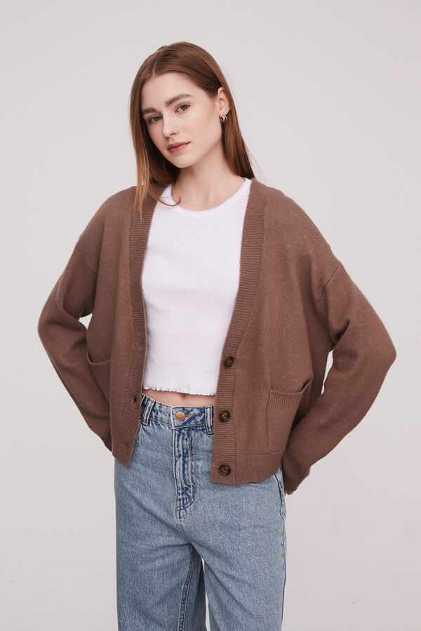 CARDIGAN SPATZ TAUPE / MINK / VISON image number null