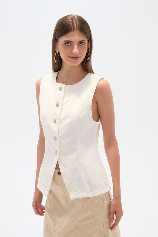 CHALECO ELVONA MARFIL  / OFF WHITE image number null
