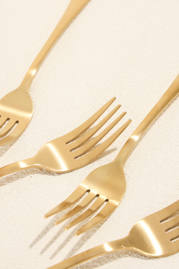 Tenedor de Postre Olivo Set 4 un. dorado COLOR UNICO image number null