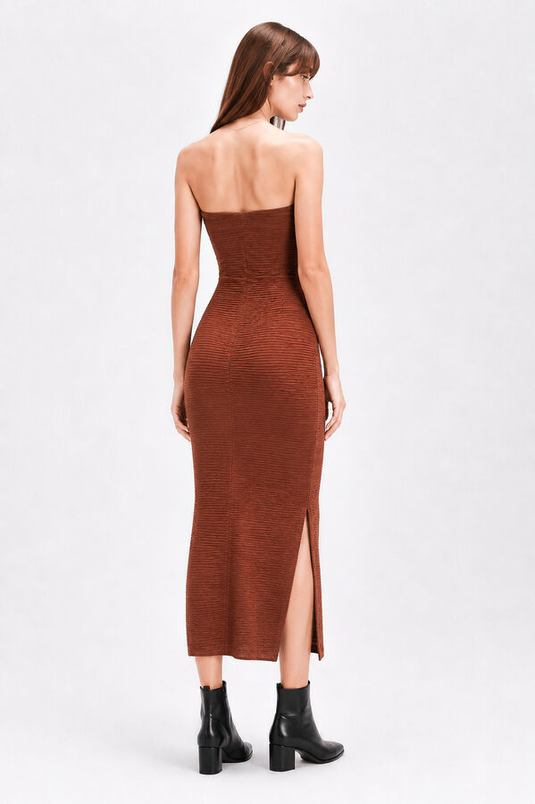 VESTIDO RUNPIA MARRON MEDIO image number null