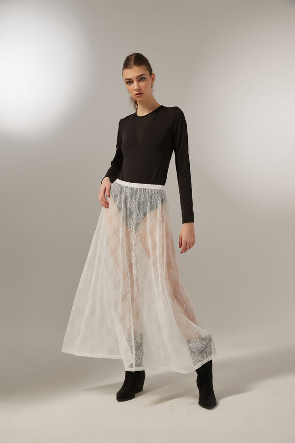 FALDA BURET MARFIL  / OFF WHITE image number null